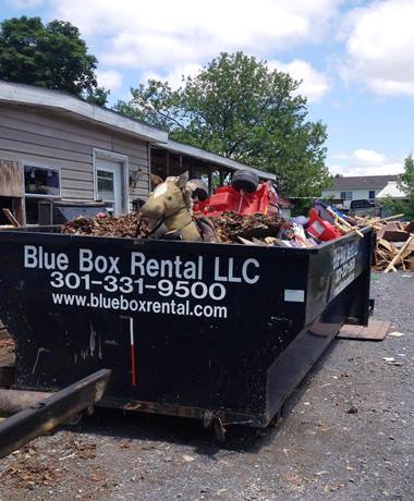 Rental Dumpster full of trash in Hagerstown, MD