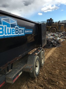 Blue Box rental roll off and old shingles