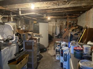 Basement clean out in Hagerstown, MD using a BlueBox rental dumpster
